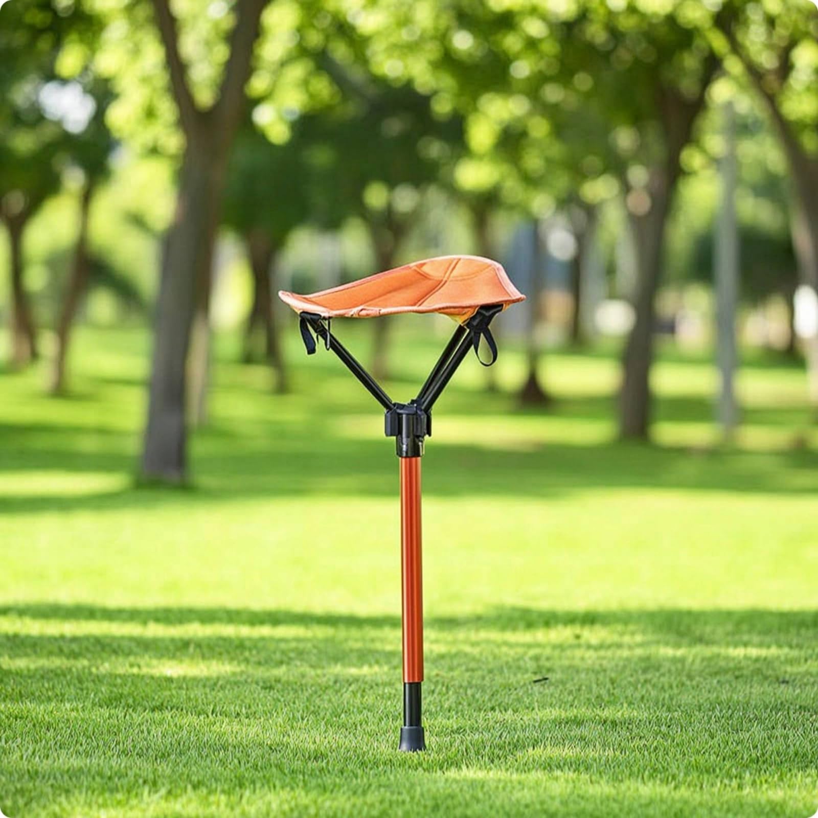 Sgabello Pieghevole Stabile Sgabello Telescopico Durevole Sedia Portatile per Campeggiatori, Pescatori, Outdoor, 桔红色