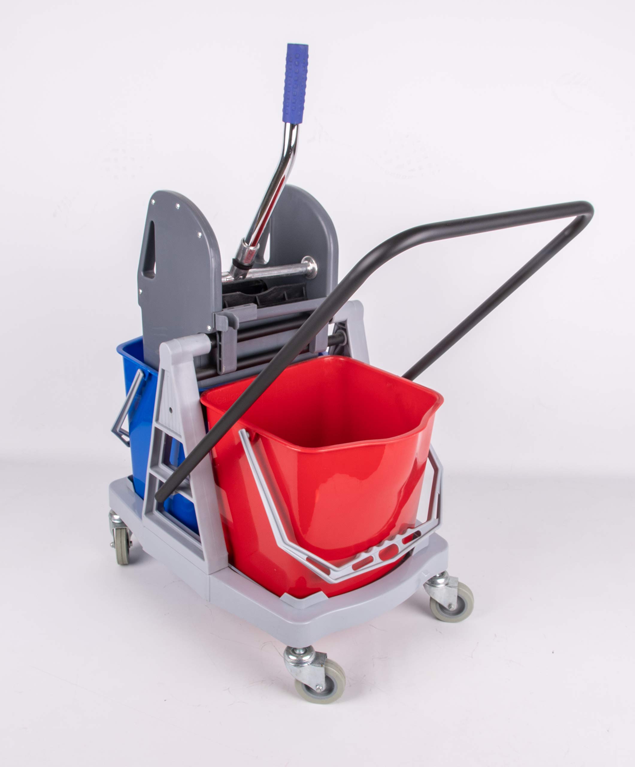 La Briantina Carrello per pulizie professionali 34 litri 2 secchi e strizzatore, Multicolore