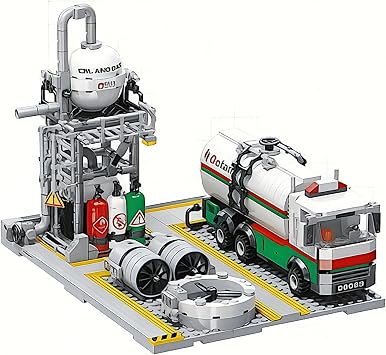 General Jims Chemical Laboratory and Natural Gas Loading Station - City Modular Building Blocks MOC Bricks Set | Compatible with Lego City Sets and All Major Brands Natural Gas Loading Station