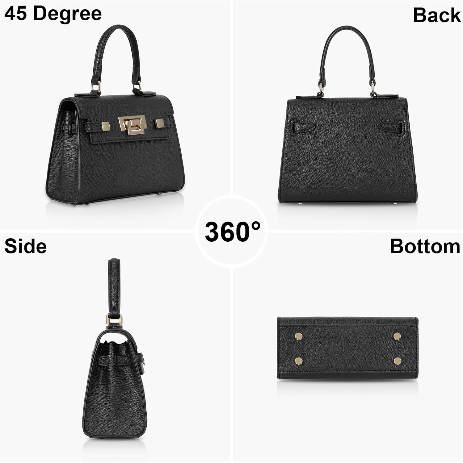 YFGBCX Mini Satchel Bag Top Handle Purse for Women Small Crossbody Bag Handbag Designer Purse with Detachable Strap - Image 3