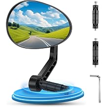 West Biking Universal Bike Mirrors Safe Rear View for Bikes & E-bikes, Bicycle Mirror Compatible with 15-20 mm Handlebar EndsOne Piece