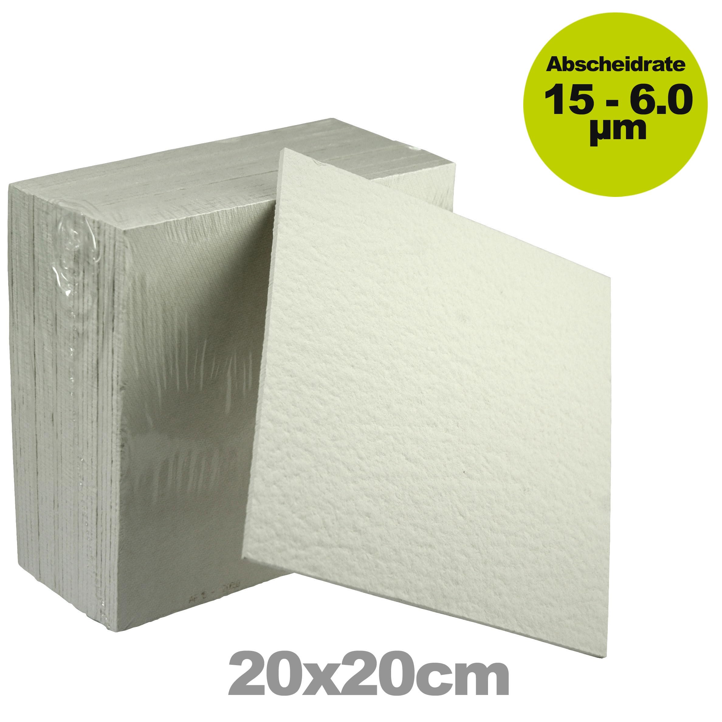 Filtrox Tiefenfilterschichten AF 20 15-6.0µm 20x20cm Filterschicht zur Klärfiltration von Wein Apfelwein 25 Stück