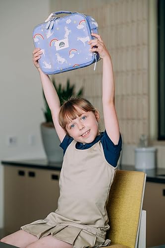 Miniatura 2 de uninni Lonchera aislada de unicornio para niños a partir de 3 años con almacenamiento resistente a fugas, bolsillo de malla, divisor extraíble para