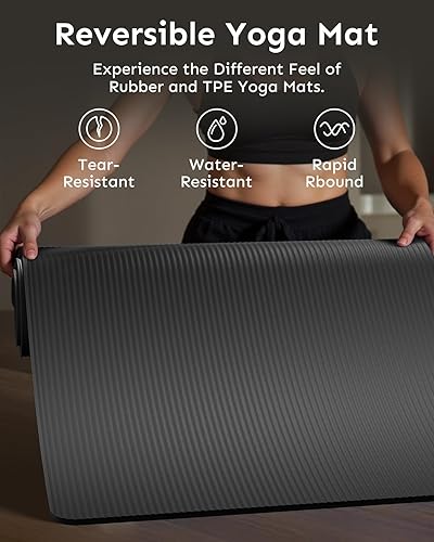 Miniatura 4 de Esterilla de yoga con correa de transporte, soporte acolchado, para entrenamientos de fitness y gimnasio