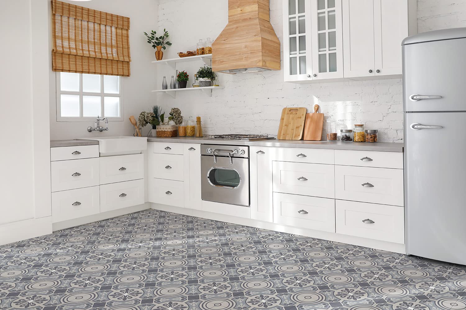 Decormat Suelo Azulejos 9 Piezas 30x30cm Baldosas de vinilo autoadhesivas PVC - Atmósfera oriental