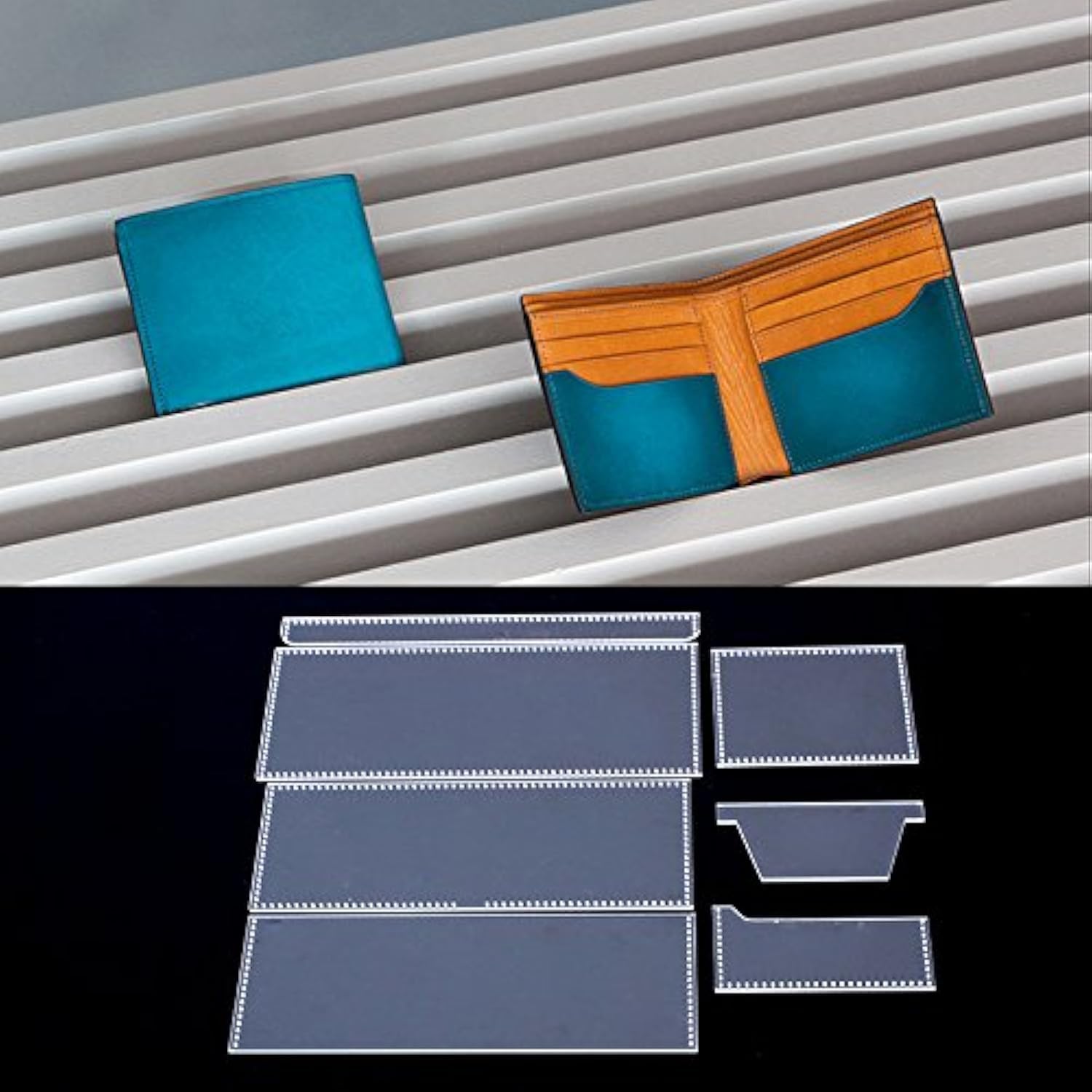 NW Short Acrylic Template Wallet - Leather Pattern Templates for Bags