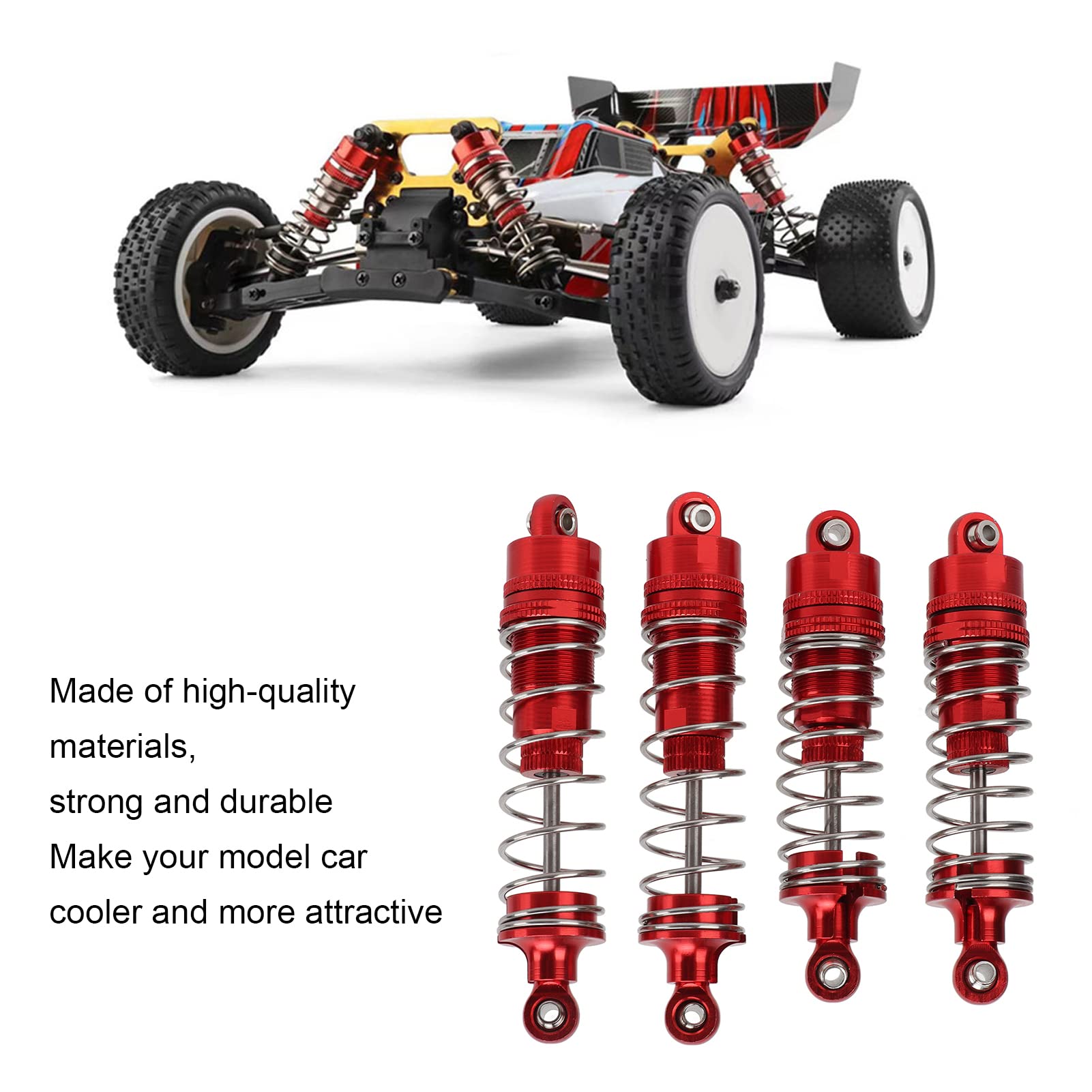 SUNGOOYUE Kit D'amortisseurs Tout Métal Avant/arrière Pour WLtoys 104001 1/10 RC – 4 Pièces, Rouge