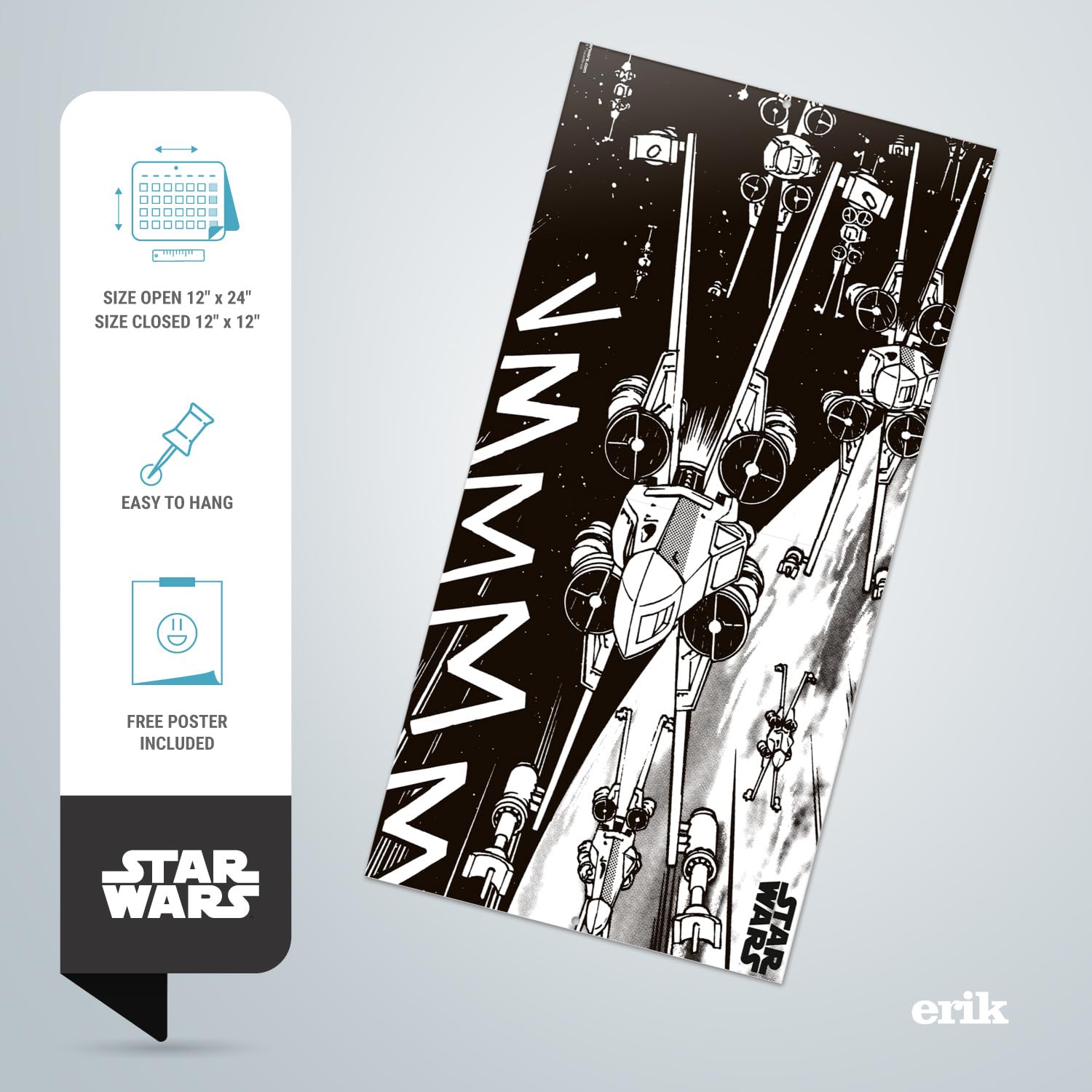 Grupo Erik Star Wars Wall Calendar 2025, Multicolour, 12" x 12" - Image 3