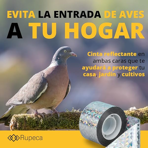 Rupeca 80M x 4,8CM Cinta Repelente de Aves - Ahuyentador de Pajaros - Espantapajaros Exterior - Espanta Palomas - 2