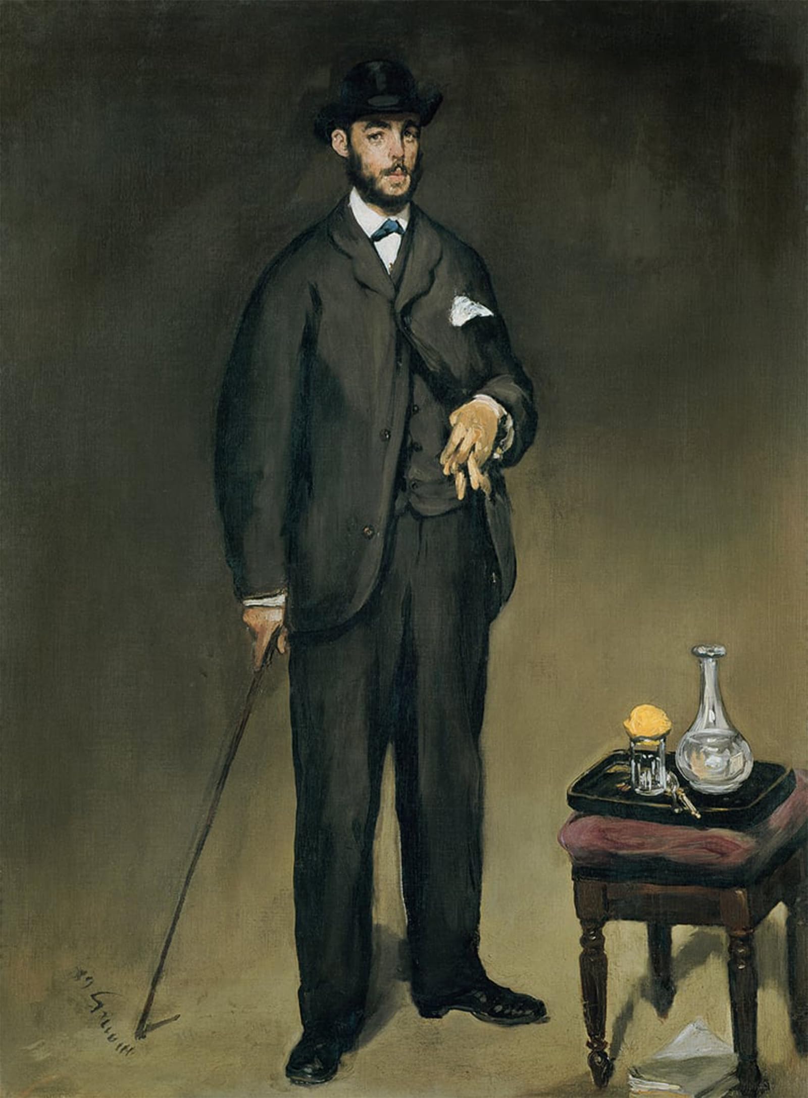 SERENDIPITP Retro Picture Poster Wall Art Pictures Painting Theodore Duret by Edouard Manet Wall Art Canvas Print for Wall Decor 60x90cm