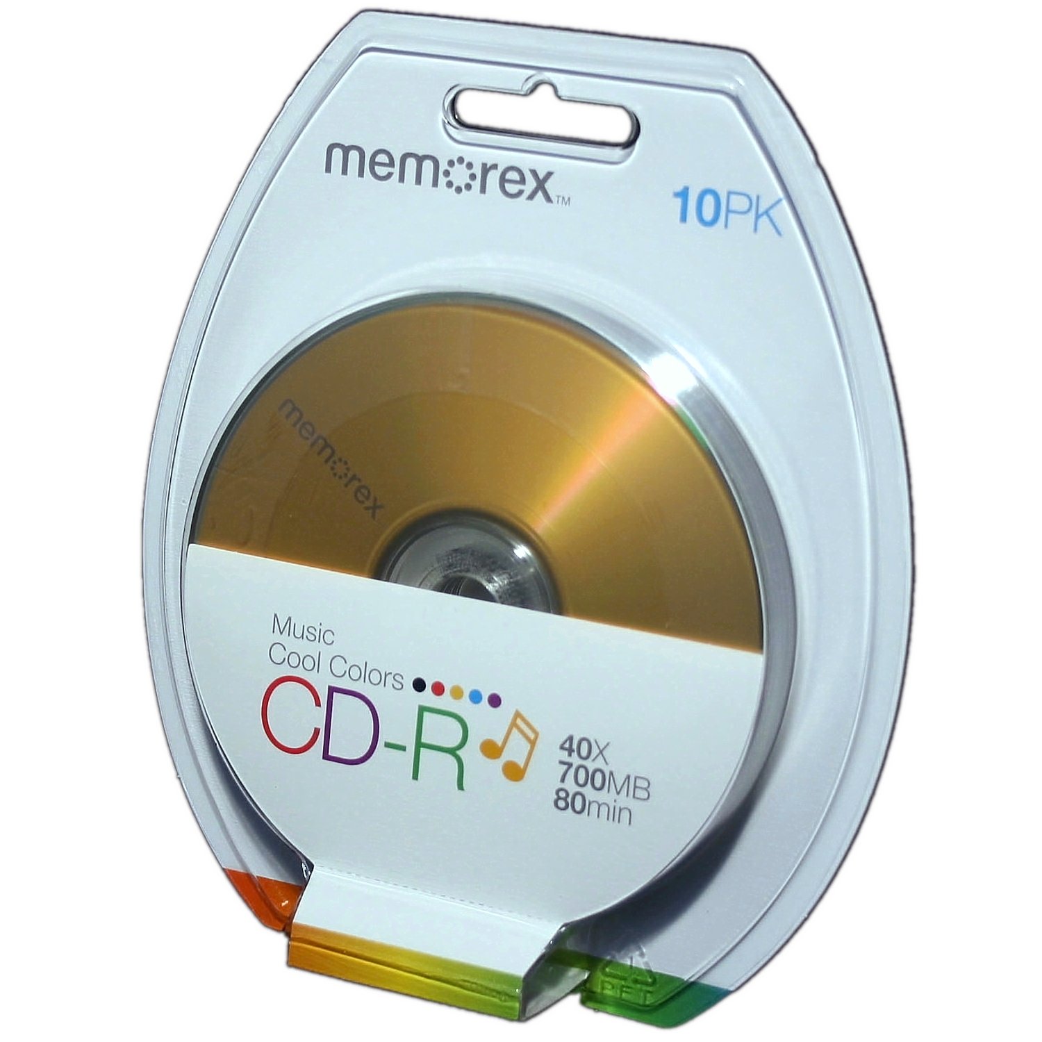 Memorex Cool Colors 10Pack 40x CDR Disc Blister