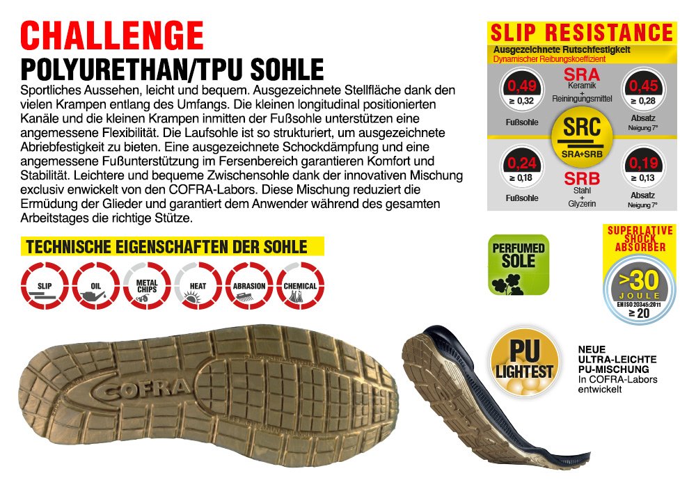COFRA Sicherheitsschuhe Yard S3 SRC ESD aus der neuen Challange Reihe mit BOA Schnürsystem