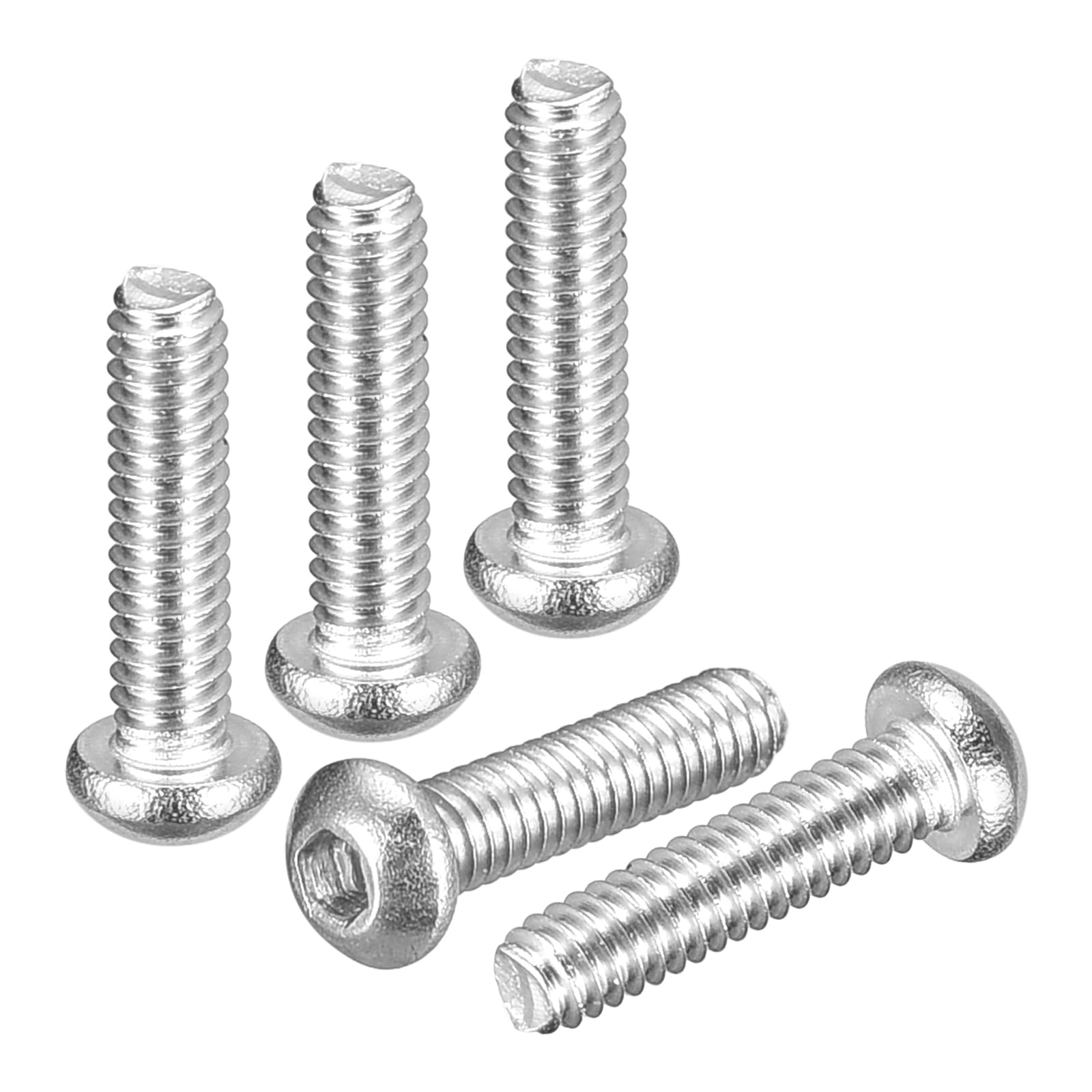 DTGN M1.6-0.35x8mm Button Head Socket Cap Screws - 100Pack - Good for Road Bicycle, Mountain Bike, Auto, Motorcycle - 304 Stainless Steel Whitewashed - Hex Socket Drive Fasteners โ image 1