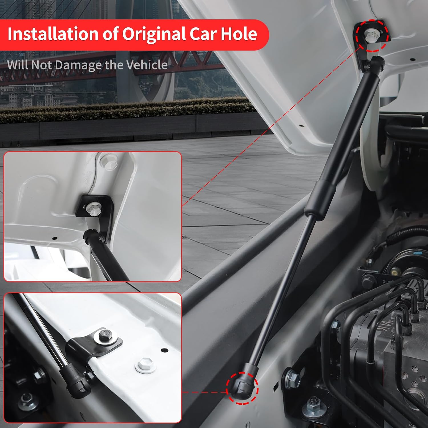 Hood Hydraulic Bracing Piece for 2024 2025 2026 Toyota Land Cruiser 250 1958 Prado Lc250 j250 Automobile Engine Hood Spring Damping Hydraulic Jack Internal Modification Accessories