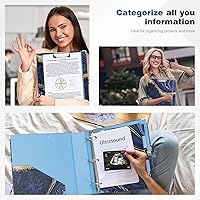 Vista 150 de Ospelelf Mini 3 Ring Binder, 2 Inch, Cute Pink Marble Binder for 5.5" x 8.5" with 5 Tab Dividers, File Folder Labels and Low Profile Clipboards