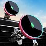 MOKPR for Magsafe Car Mount Charger-Magnetic Car Phone Holder Wireless Car Charger for Dash Air Vent-LED RGB HandsFree Car Mount Fast Car Charger for iPhone 17/16/15/14/13/12 Series (Black)
