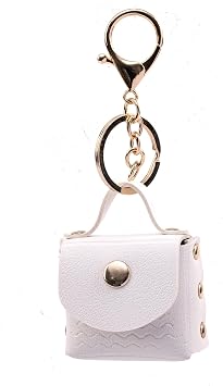 Mini Handbag Keychain,Bag Charms ,Coin Wallet, Keychain - Elegant and Minimalist Design for WomenWhite