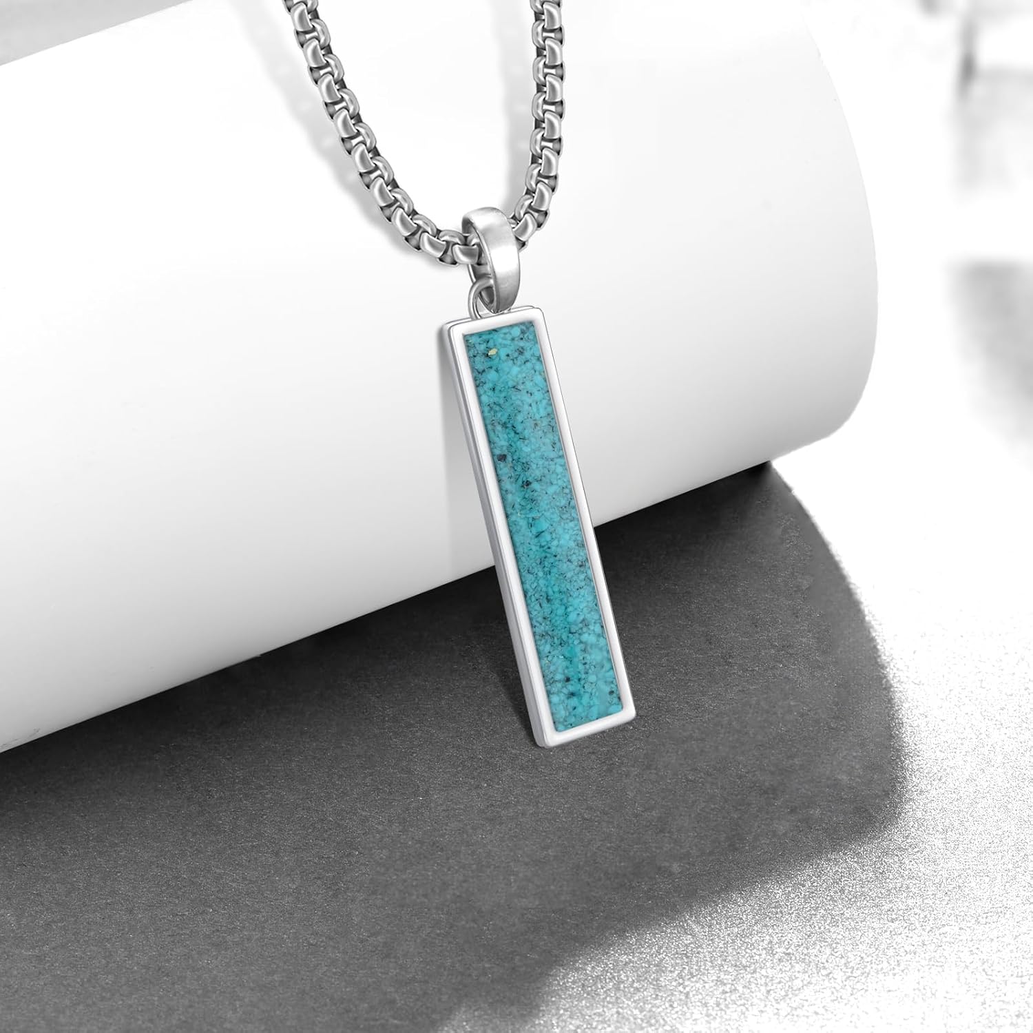 Turquoise Necklaces for Men 925 Sterling Silver Turquoise Necklace Western Jewelry Gifts for Men Women - Image 2