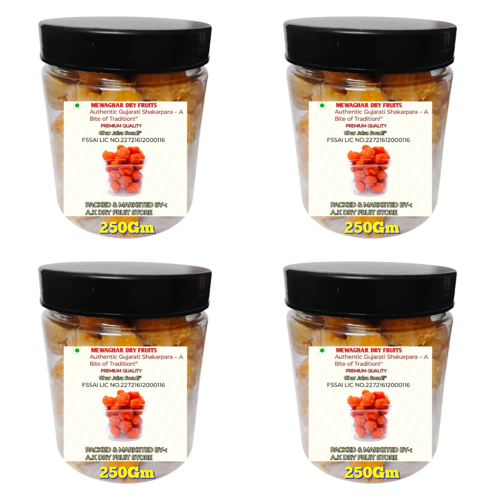 MEWAGHAR Authentic Gujarati Shakarpara 1kg (250g x 4 Jars) | Sweet Shakkar Para Mithai | Traditional Indian Snack | Crispy & Ready-to-Eat Sweet Treat | Tea-Time Delight | Ghar Jaisa Swaad-image-12