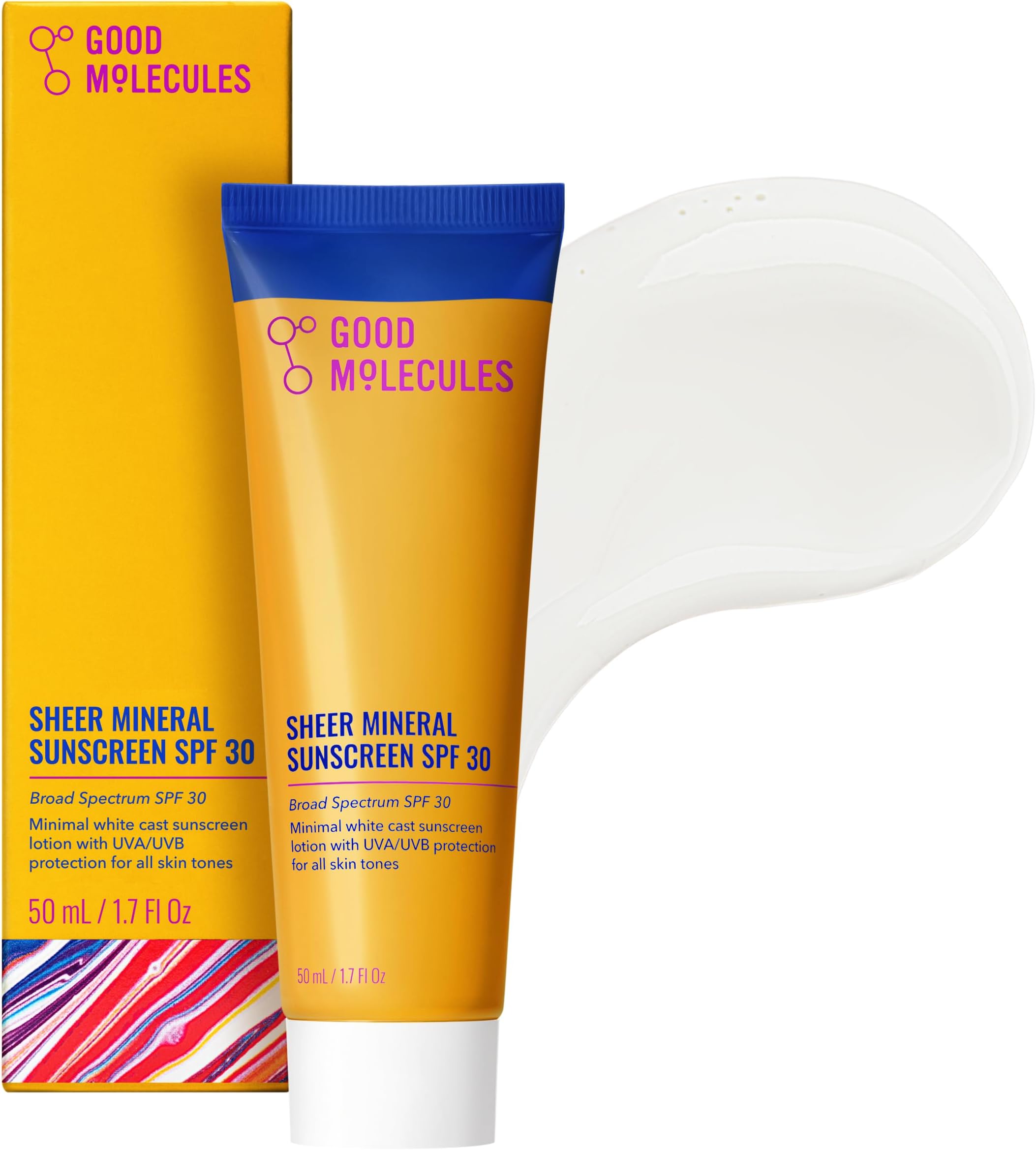Sheer Mineral Sunscreen SPF 30 50 ml / 1.7 oz - Invisible, Sheer, Zinc Oxide Sunscreen with Hyaluronic Acid - Reef-Safe, Hydrating, Nongreasy UVA/UVB Protection - Skin Care for Face