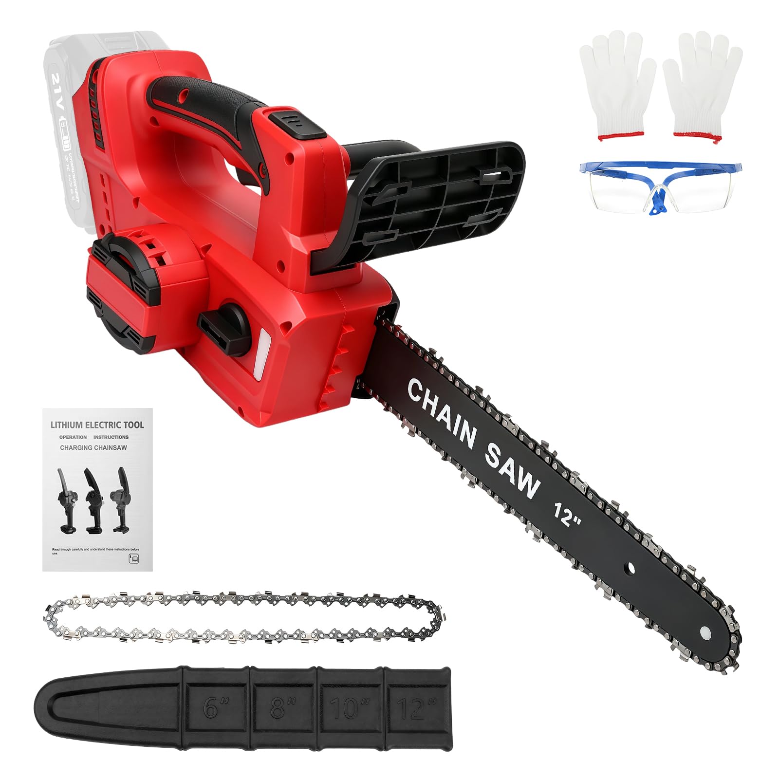 Bezprzewodowa piła łańcuchowa bezszczotkowa kompatybilna z Makita 18 V-40 V, ręczna piła łańcuchowa 12/16", szerokie napięcie 1600 W, bezprzewodowa skrzynia wystających pił do drewna, gałęzi