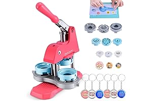 Nantfun Button Press Machine Kit with Keychain Button and Pinback Button