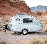 TIANHONG Teardrop Camper Trailer for Sale, Mini Teardrop Camper, Sleeping Cabin Trailer, Rear Kitchen Camper, Towable Teardrop Trailer for Camping & Road Trips