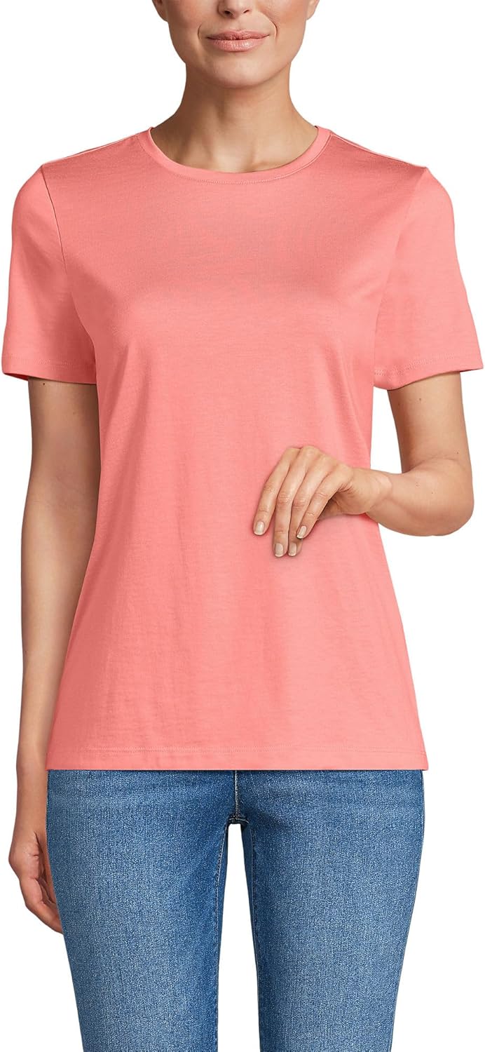 Lands' End Women's Relaxed American-Grown Supima Cotton Crew Neck T-Shirt