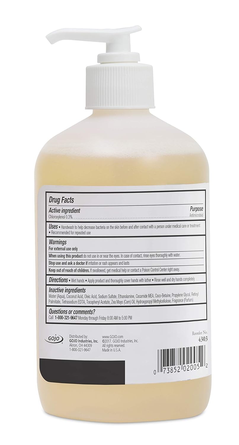 Provon Antimicrobial Lotion Soap with 0.3% PCMX, Pleasant Fragrance, 16 fl oz Counter Top Pump Bottle (Pack of 12) - 4303-12