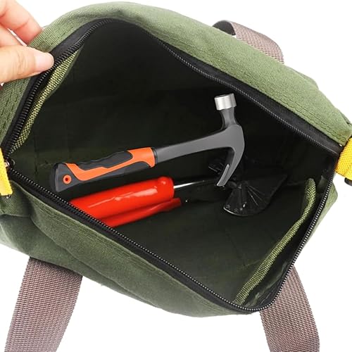 Miniatura 6 de Large Capacity Canvas Tool Bag Waterproof Wide for Organizing Hammer Wrenches Nails Automotive Tool