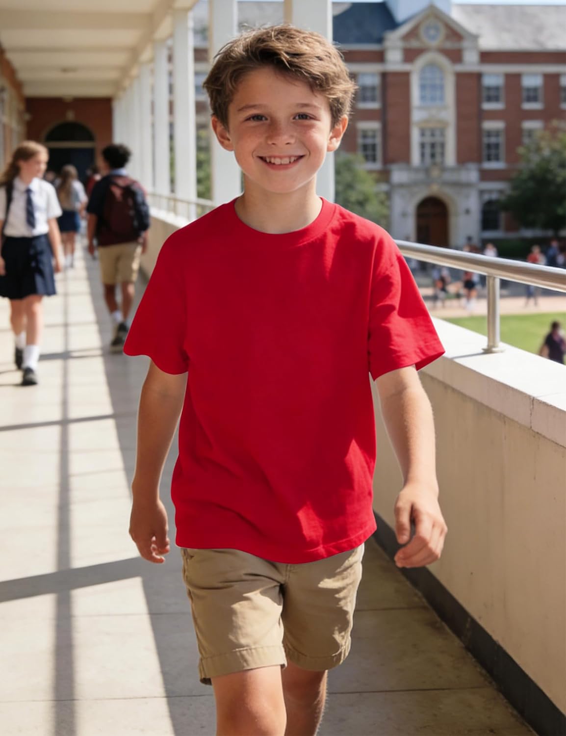 BOOPH Boys Shirts Short Sleeve T-Shirts Kids Basic Crew Neck Tops Casual Cotton Tees Clothes - Image 2