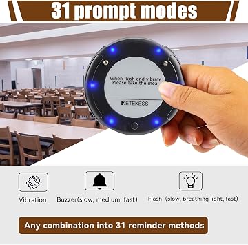 Retekess TD163 Buzzers for Restaurants, Queue Calling System, 20 Coaster Pagers | for Cafe, Hotel, Restaurants, 500M Long Distance, 31 Prompt Modes, One-Key Shutdown, Dual Charging Base