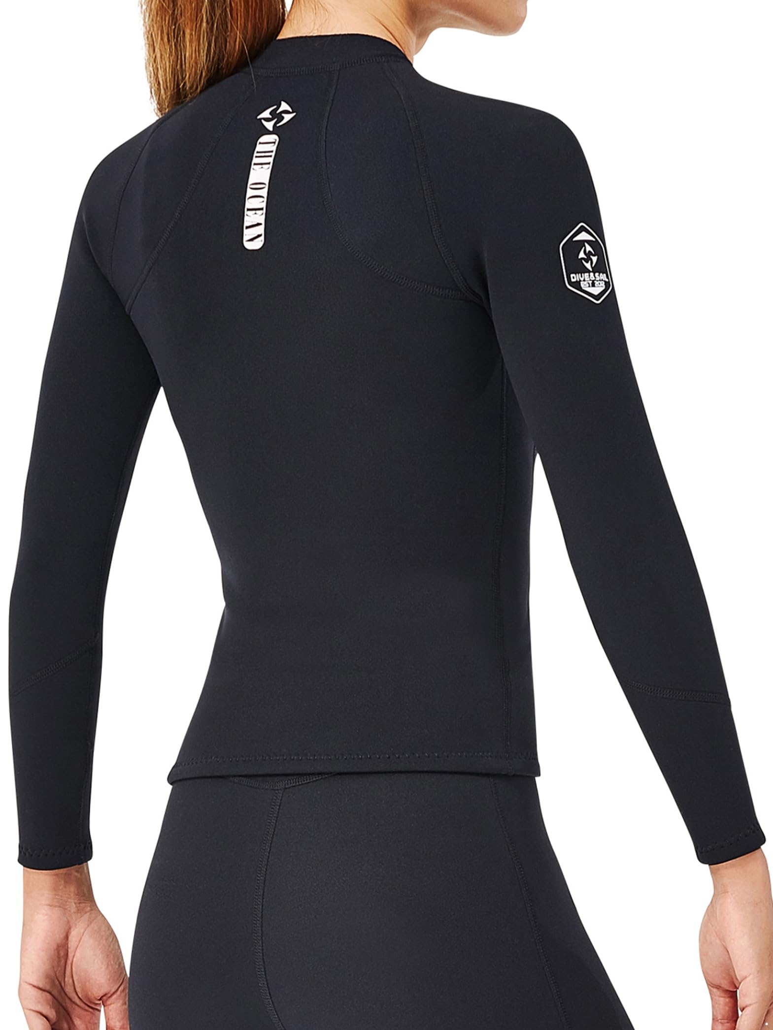 Giacca in neoprene da donna, 2 mm, giacca a maniche lunghe, per immersioni, rashguard per surf, nuoto snorkeling