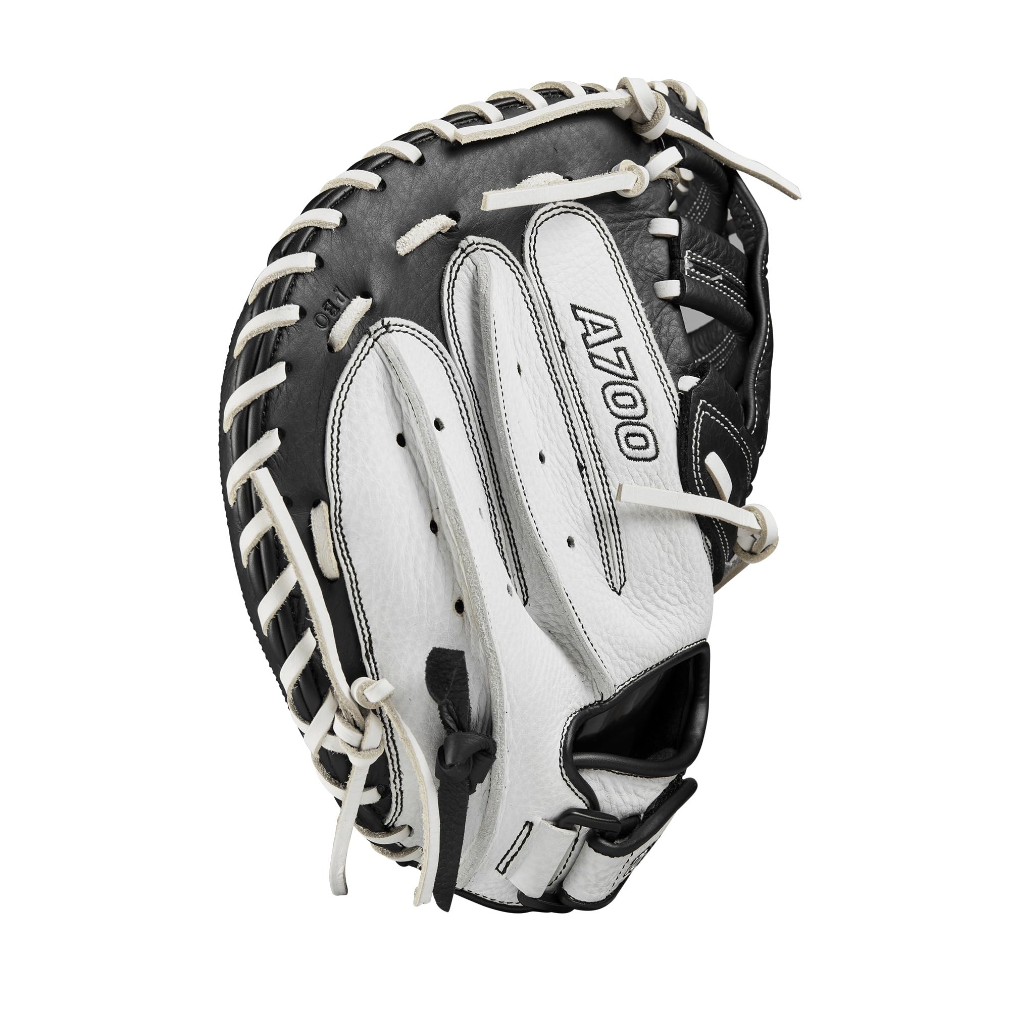 WILSON 2024 A700 Fastpitch Catcher's Mitts, Guanti Unisex Adulto, Bianco/Nero, 33"