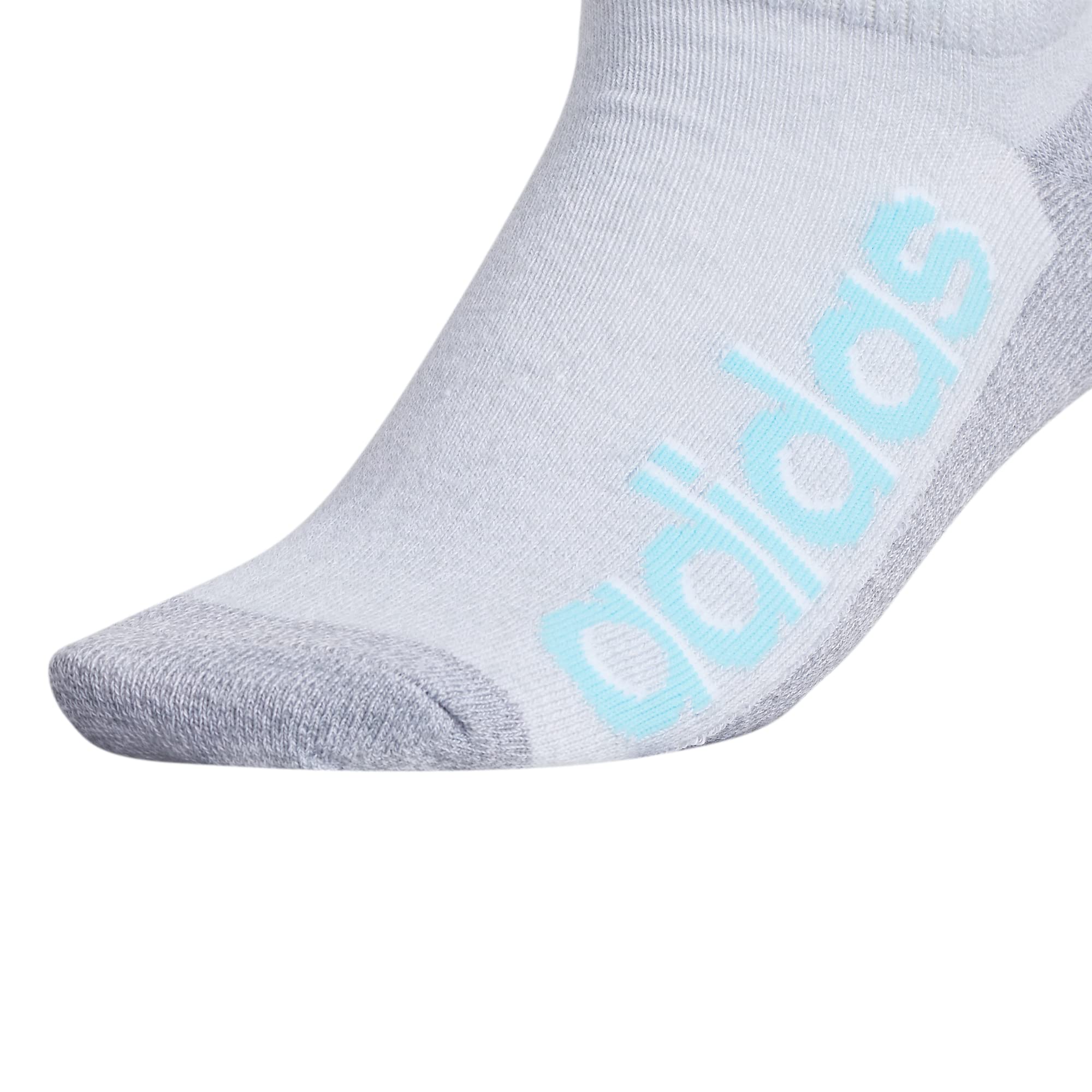 adidas womens Superlite Linear 3.0 No Show Socks (6-Pair), Grey/Bliss Blue/White, Medium