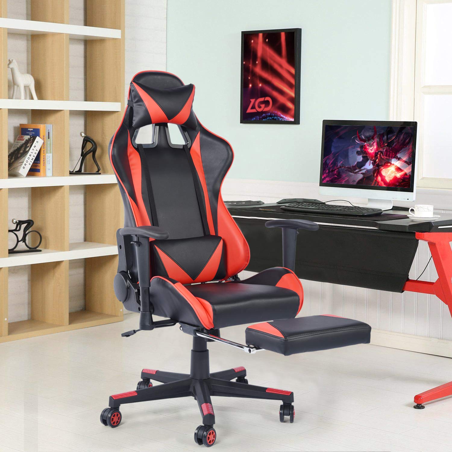 Office Chair Desk Gaming Chair, High Back Ergonomic Adjustable Racing