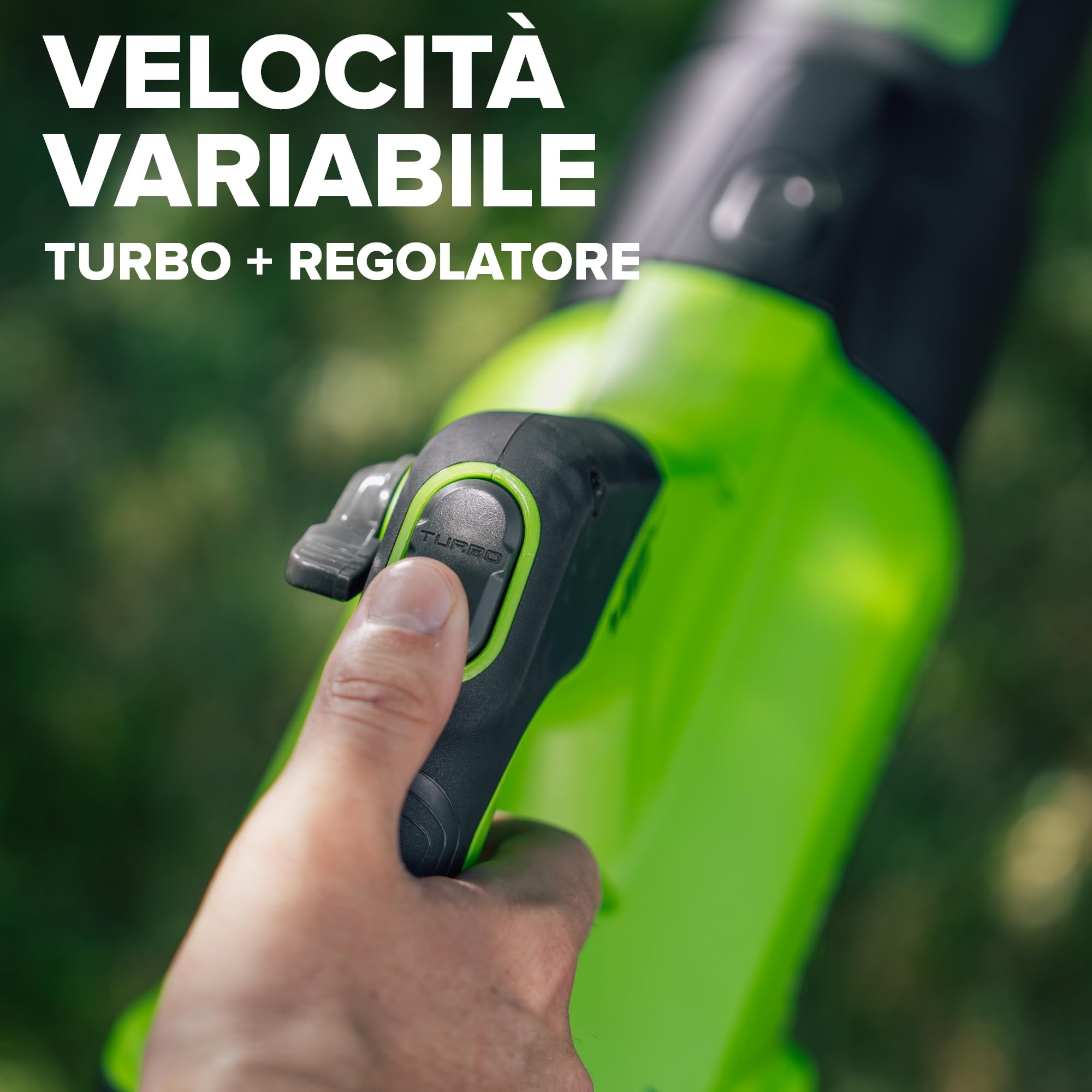 Greenworks 48V(24V x 2) Soffiatore Assiale a Batteria, Velocità Aria 217 Km/h, 16.4m³/min, Potente Tubo Soffiatore Assiale Controllo di Velocità Elettronico Senza Batteria e Caricatore BL48L00-01