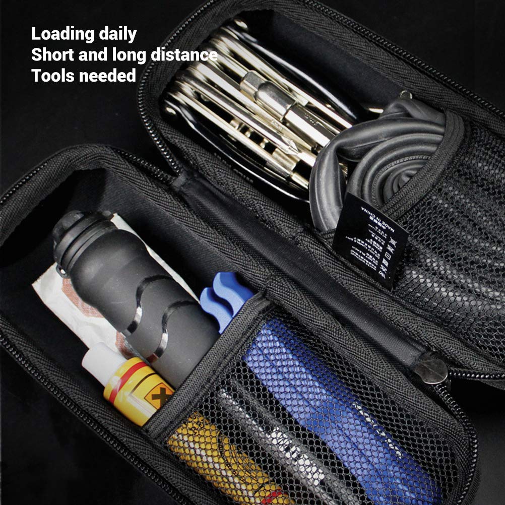 Bike Tool Bag EVA Repair Kit Pouch Cycling Gear for Outdoor Riding (Black)