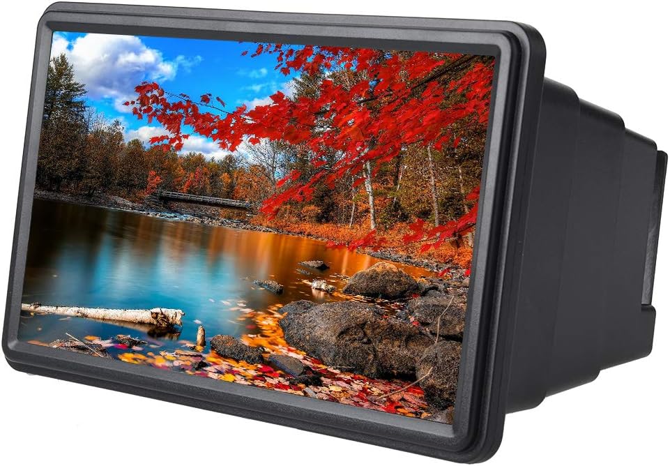 12 Inch Phone Screen Magnifier, 3D HD Mobile Phone Magnifying Projector Screen Enlarger for Movies Videos, Retractable High Definition Cell Phone Screen Amplifier(Black)