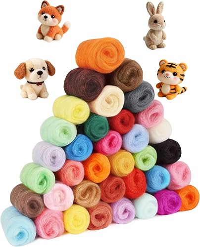 IMALPQPP 36 Farben, 108g Premium-Wolle Set für filzwolle nassfilzen & filzwolle 