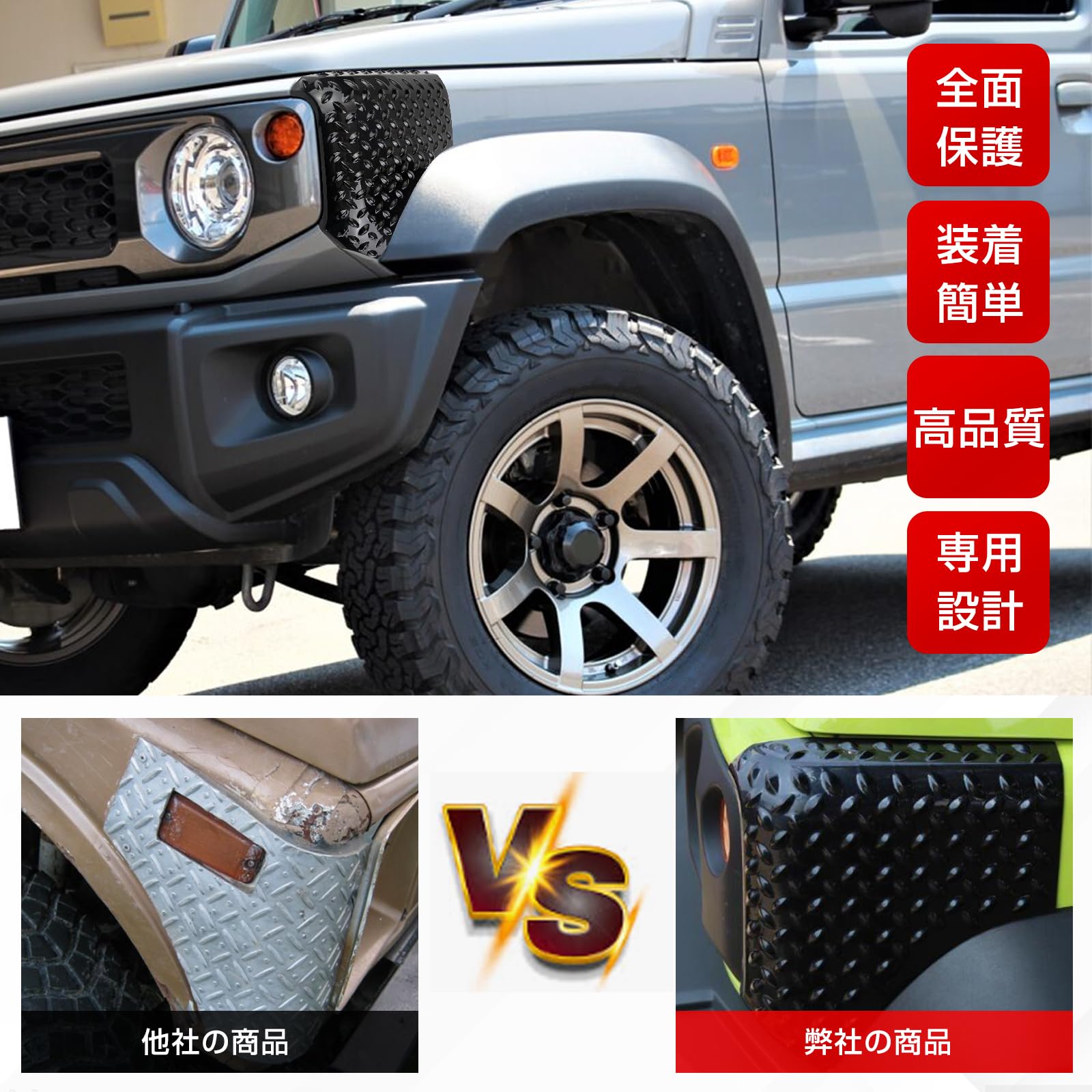 ジムニー適合JB64コーナーガード ジムニーシエラJB74 適合フェンダーガード Amazon | POWER PANDA 新型ジムニー 適合 JB64 コーナーガード