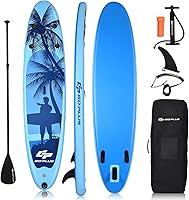 Vista 9 de Goplus Tabla de remo inflable de 9.8/10/11 pies, SUP de 6.5 pulgadas de grosor con accesorios de primera calidad y bolsa de transporte, postura