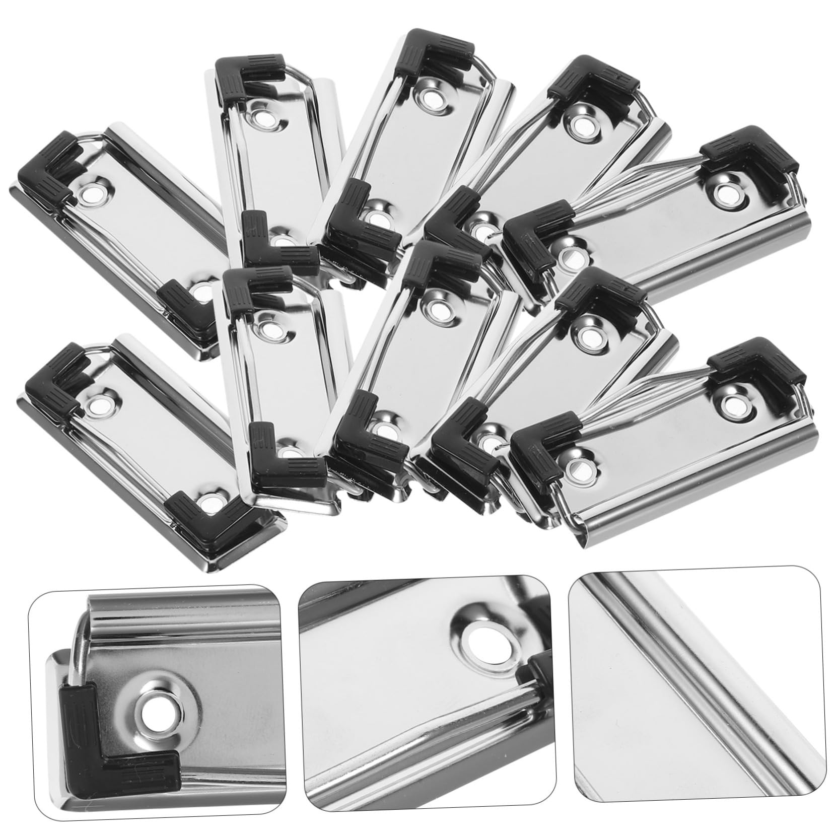 50 Pezzi Clip per Portablocco in Metallo Resistente Fermagli per Documenti Antiscivolo per Ufficio Scuola e Casa
