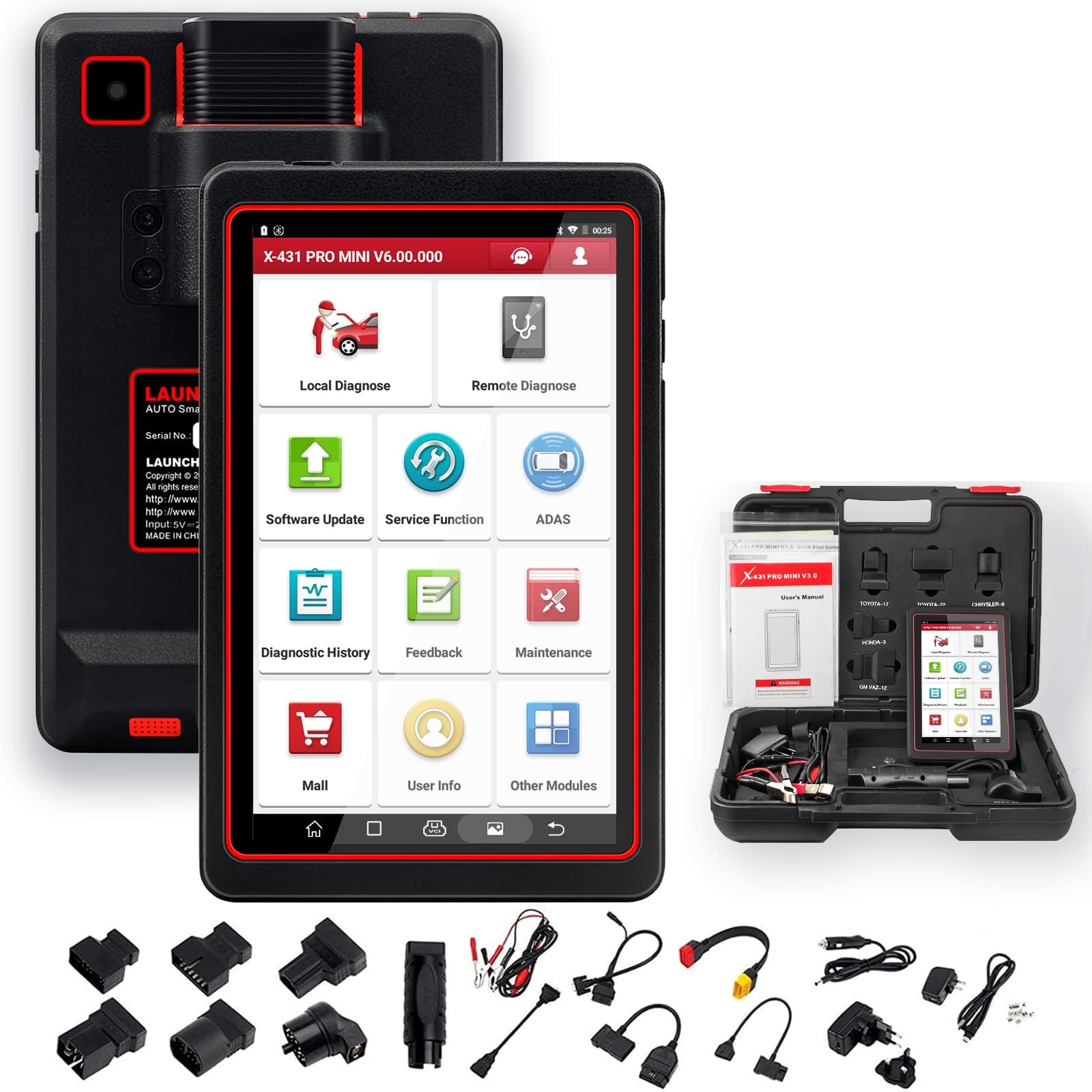 LAUNCH X431 PRO Mini Bi-Directional Scan Tool Full System Scanner,Key Programming,31+ Reset Functions ABS Bleeding,TPMS,EPB,SAS,DPF,BMS,ECU Coding,Injector Coding