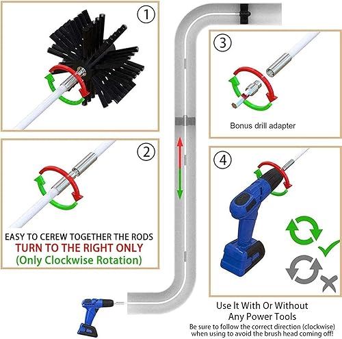 Miniatura 3 de Kit limpiador de ventilación de secadora de 30 pies con accesorio de taladro y una bolsa de recolección