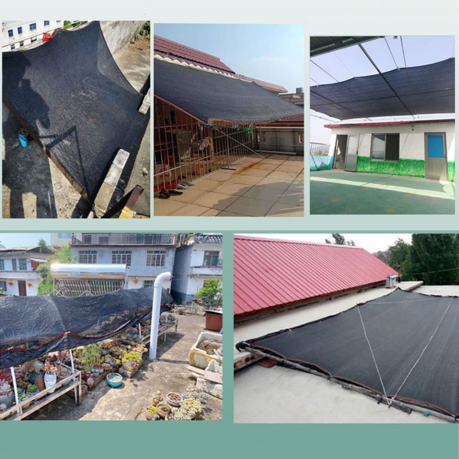 Paño de Protección Solar,Red de Aislamiento,Malla Sombreadora Resistente al UV del 95%,Toldo Parasol,Transpirable,para Exteriores,Invernadero,Jardín,Balcón,Patio,con Cuerda (5x7m)