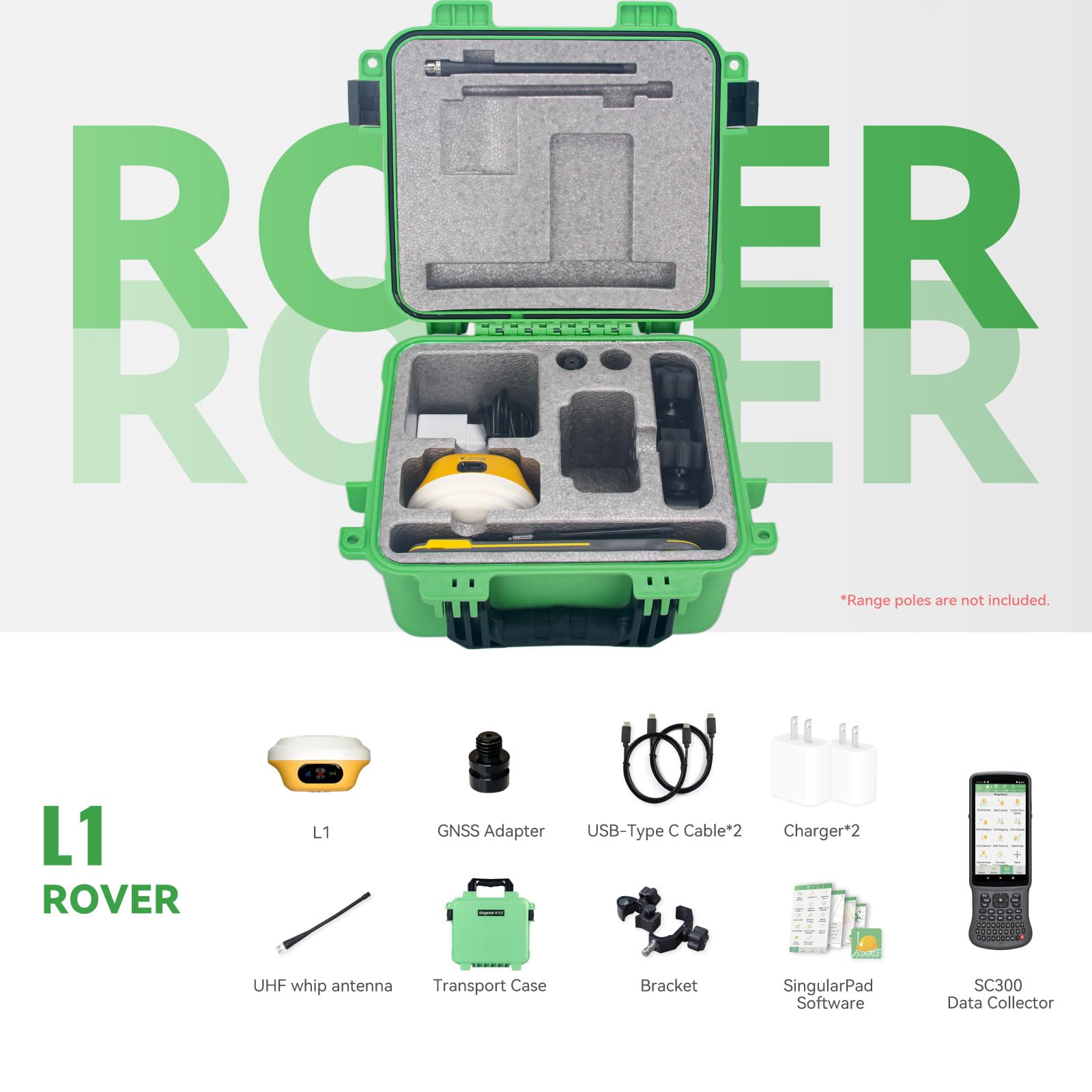 L1-Laser GNSS RTK Rover – Láser + GNSS, Colector con Software y Replanteo AR, Precisión de 2cm, UHF 15km, Inclinación de 120° | Fábrica Propia y Soporte Profesional