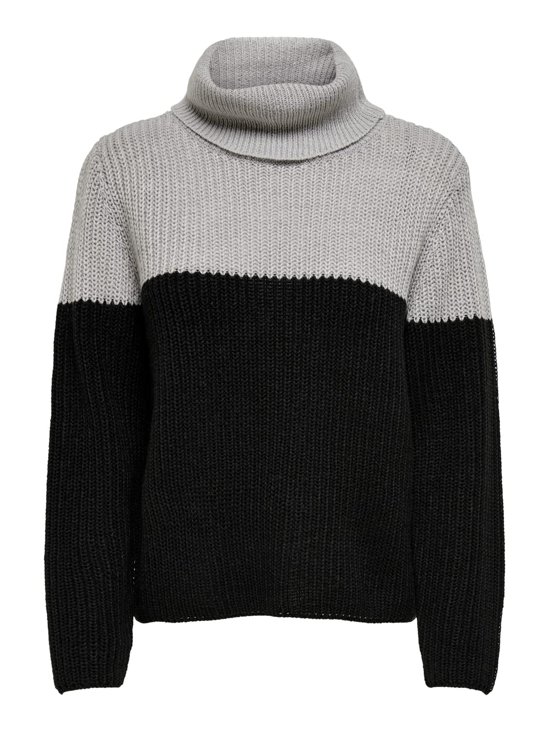 Only Women's Light Grey Melange Onlmantanna L/S Rollneck Pullover Ex Knt Sweater, Medium