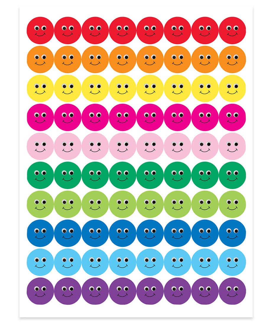 Autocollants smiley prédécoupés à forte adhérence, planches de gommettes faciles à peler