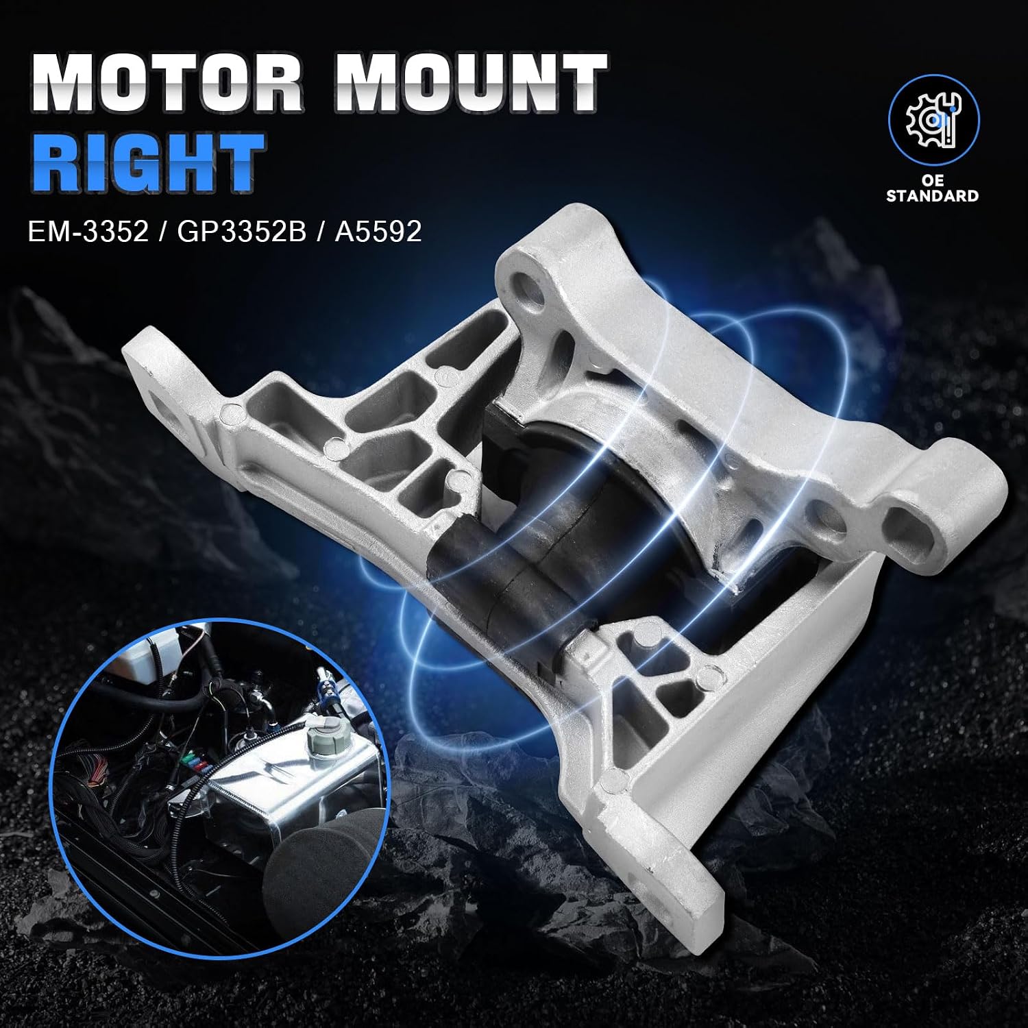 Engine Motor Mount Kit for Ford Escape 2013-2016 1.6L, for Ford Escape 2017-2019 1.5L Automatic Transmission Replace OE# A5520 A5612 A5592 3352 3214 3238
